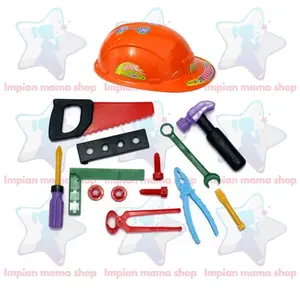 Mainan Set Helm Perkakas Anak Peralatan Tukang untuk Bermain Alat Pertukangan - Toys