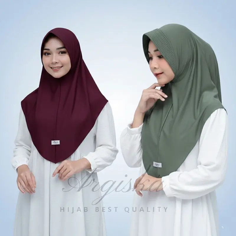 ARGISKA-Hijab instan KIRANA pad size L | Bergo instan jersey daily pad