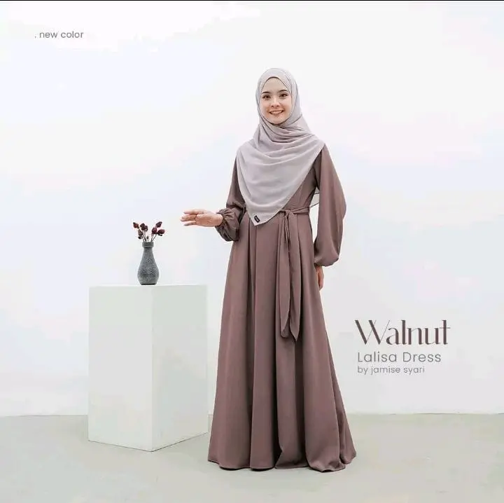 INARA DRESS GAMIS LEBARAN 2024 TERBARU BAHAN CRINKLE AIRFLOW LD 130 PANJANG 140 2