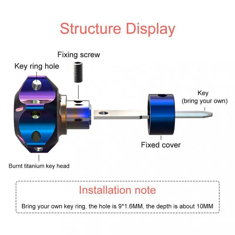 Đầu Chìa Khóa Hợp Kim Titan Cho Xe Máy, Giá Đỡ Chìa Khóa Sửa Đổi Sang Trọng Thông Dụng Với Móc Chìa Khóa, Phù Hợp Với Xe Máy, Xe Tay Ga, Phụ Kiện Khóa Sửa Đổi 4