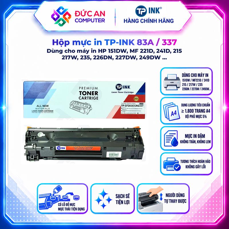 Hộp mực in 83A / 337 TP-INK (Dùng cho máy in 151dw,421d,221dw,223dw, M125,125FW,125A,M126,M127,M127FN,M201,M225MFP ...)