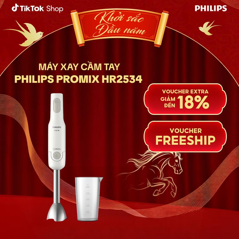 DEAL SỐC Máy Xay Cầm Tay PHILIPS Promix HR2534 650W Thanh Kim Loại - Hàng Chính Hãng