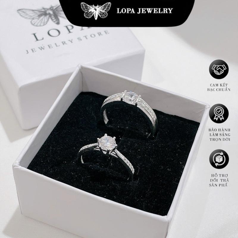 " Hộp Xinh Nhẫn Đôi Bạc Ta LoPa Sk18 - Ngọt Ngào Tinh Tế - Quà Tặng Cặp Đôi Dịp Đặc Biệt | Cầu Hôn Nhẹ Nhàng - Full Box Sang Xịn"