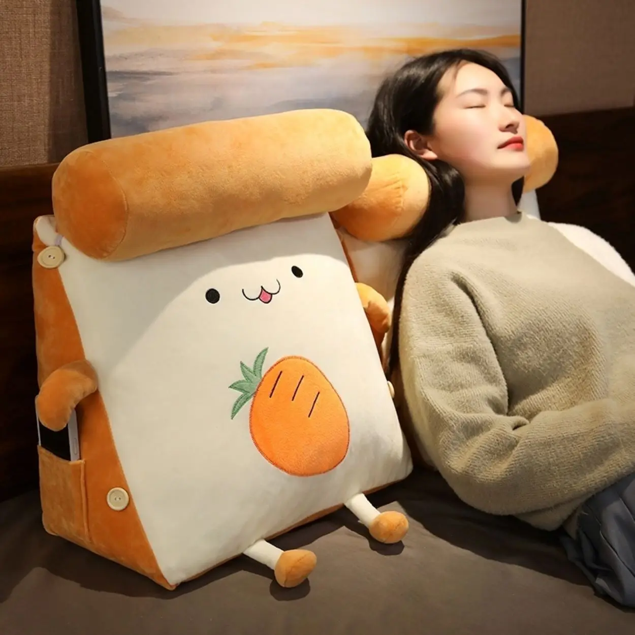 Bantal Sandaran Punggung Free Guling Ukuran Jumbo Lengkap Semua Varian - Doll Toys