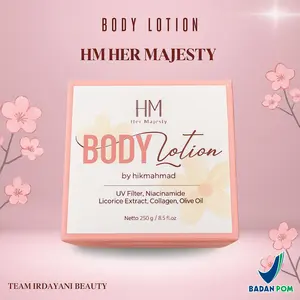 Handbody  Body Lotion  HM Her Majesty By HikmaAhmad Original 100% |  Perawatan Tubuh Mencerahkan Melembabkan menghilangkan streatcmart  menghilangkan bekas luka