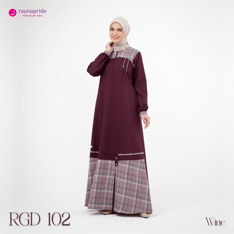 Raunapride - Baju Muslim - Gamis Dewasa 102 Dress Wanita Grey Navy 4