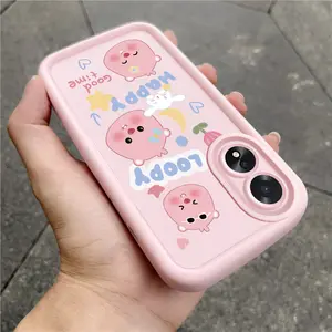 Casing Hp untuk OPPO A18 A38 Case Pola capybara lucu kartun Kasing ponsel silikon Kesing Pelindung Lensa Cesing Anti-Drop Handphone Softcase