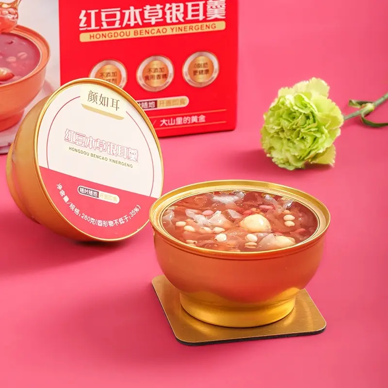 Red Bean Herbal Tremella Soup - Light Meal Replacement Fresh Stewed Full of Gelatin Bowl Tremella Soup Instant Food