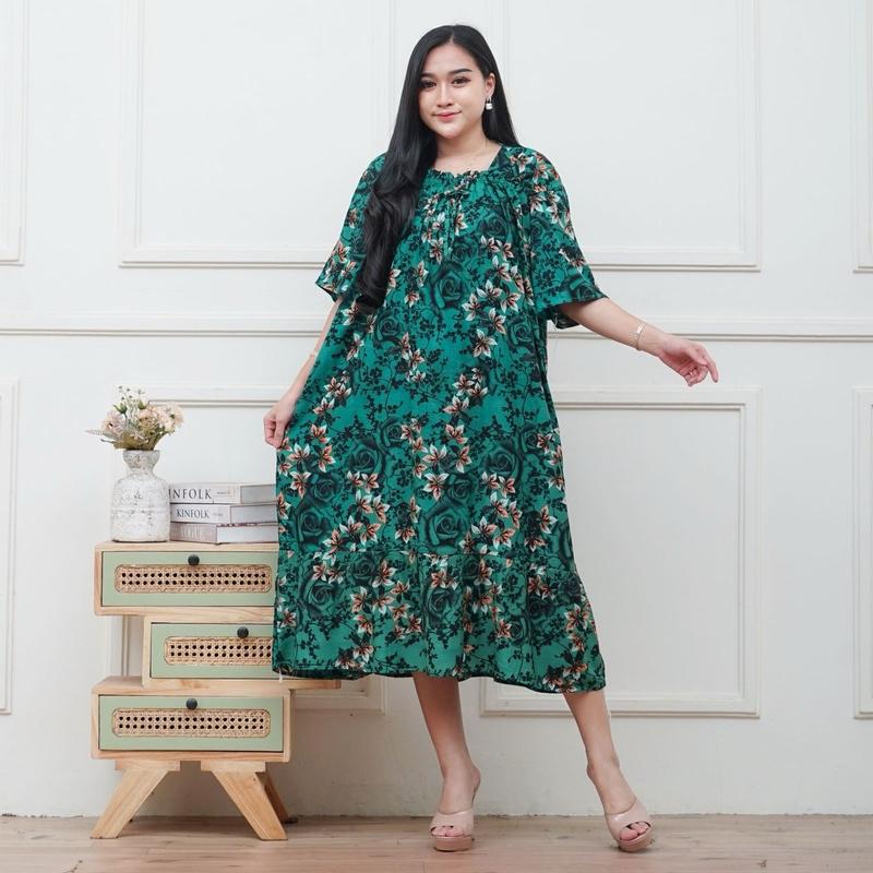 Daster Wanita Fuji Aliyaa Jumbo Motif Bunga Daster Fuji Karet Nyaman remaja 8