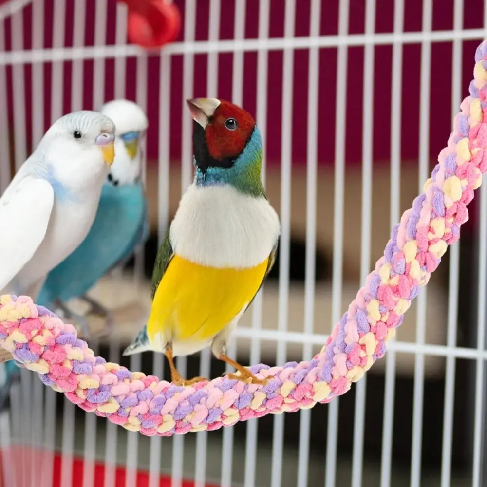 Hammock 60cm Sugar Glider Climbing Rope Soft Braided Hamster Swing Rope Thick with Hanging Lock Buckle Hanging Rat Toy Small Pets