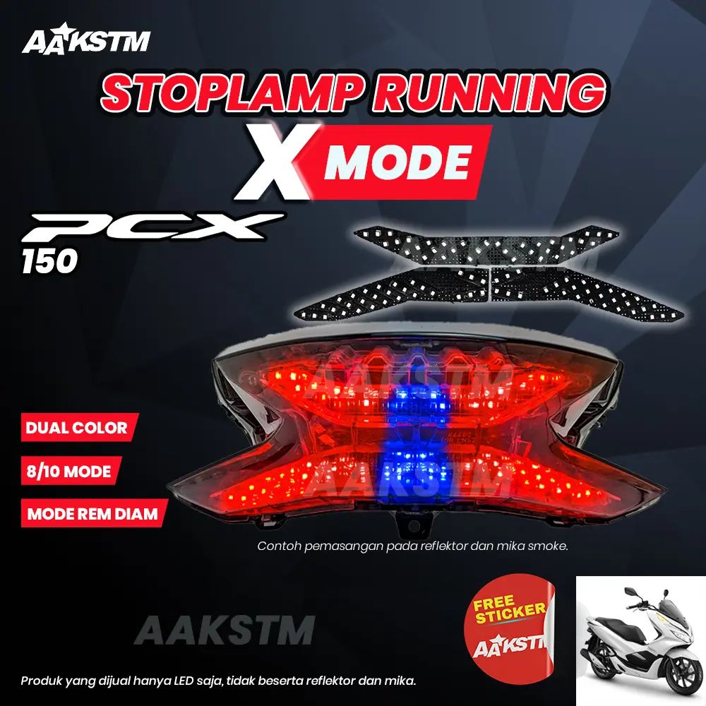 Lampu Rem LED PCX 150 X Mode LED 8 10 Mode Running Lampu Belakang Variasi Modifikasi Motor