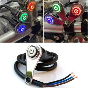 Saklar on off LED stainless push button switch 12V 3A IP66 / LED Switch On Off waterproof Anti Air Universal merah biru