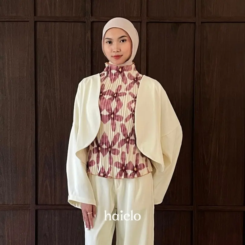 HAICLO Hai Nonna Pleats Top | Atasan Pleated Motif | Pattern Plisket Atasan Wanita