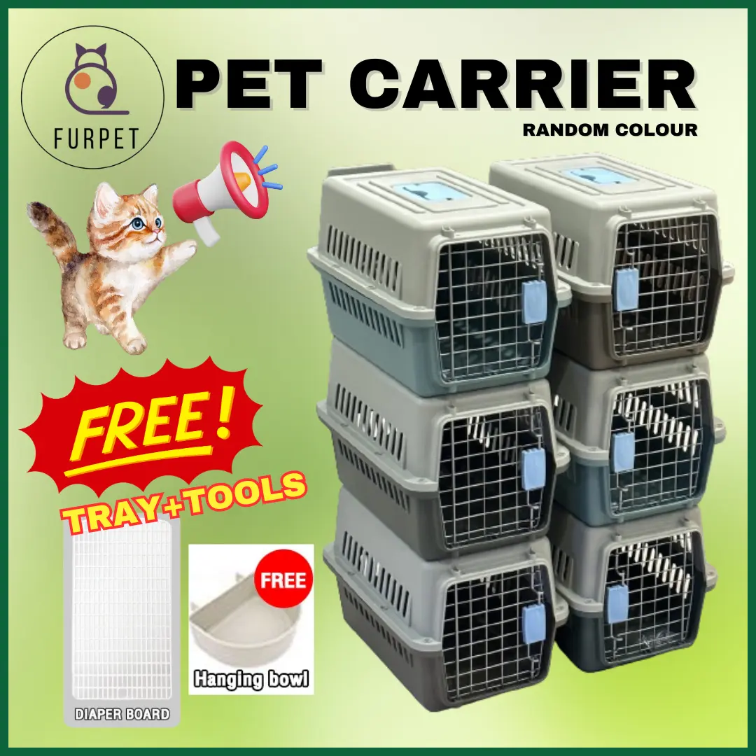 FURPET Pet Cat Carrier Dog Carrier Portable Travel Kennel Bag Sangkar Kucing Raga Kucing Bekas Kucing catcarriercage pengangkut & bekalan kembara