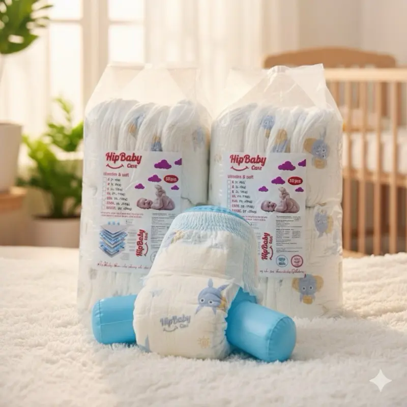 100 Tã Dán - Bỉm Quần HipBaby Đủ Size S M L XL XXL XXXL Cho Bé