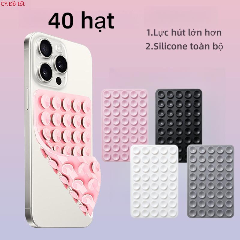 dán lưng điện thoại dạng giác hút hai mặt, giá đỡ điện thoại dạng giác hút mới phổ biến, giác hút silicon hình vuông, đa năng.
