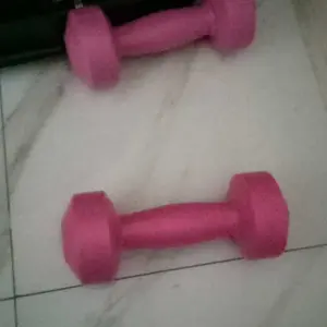 (2pcs) Barbel 1kg sepasang Siap Pakai Dengan Isi Lengkap untuk Latihan Tubuh Dumbbell Plastik
