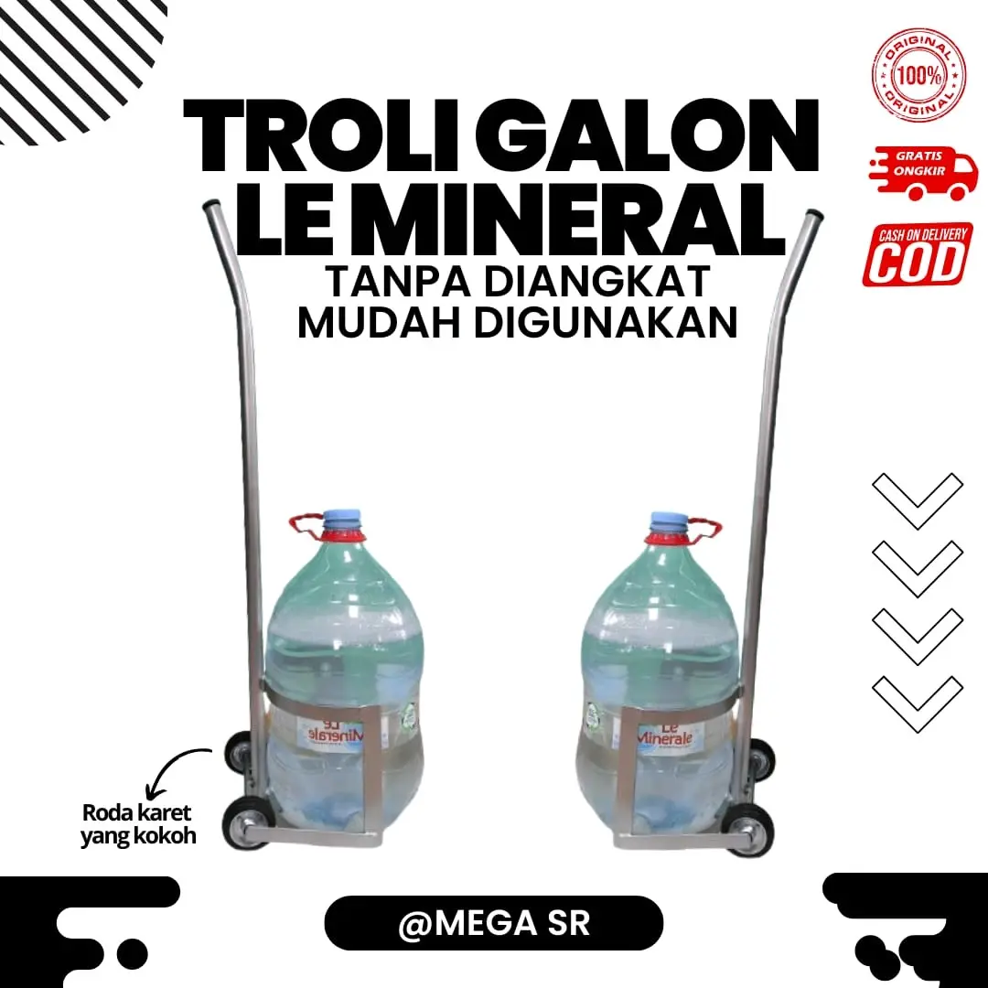 TANPA D ANGAKAT TROLY RODA GALON LEEMINRAL/TROLI LEEMINRAL/RAK TROLY GALON