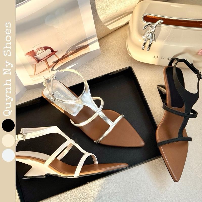 NYNY - (NEW)GIÀY CAO GÓT MŨI NHỌN QUAI CHỮ Y - GÓT XUỒNG CAO 5 PHÂN HIỆN ĐẠI - SANDALS TÔN DÁNG