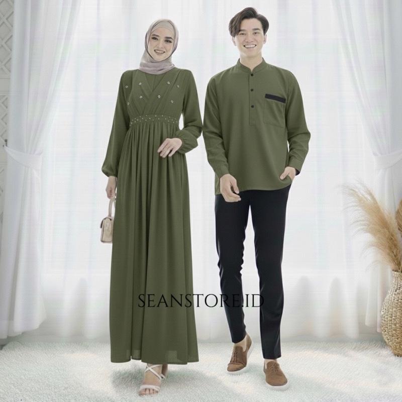 NEW - BAJU PASANGAN KOKO LENGAN PANJANG / SET COUPLE VIRAL 2 UKURAN / CP SUAMI ISTRI GAMIS LEBARAN SIMPLE MUSLIM FASHION