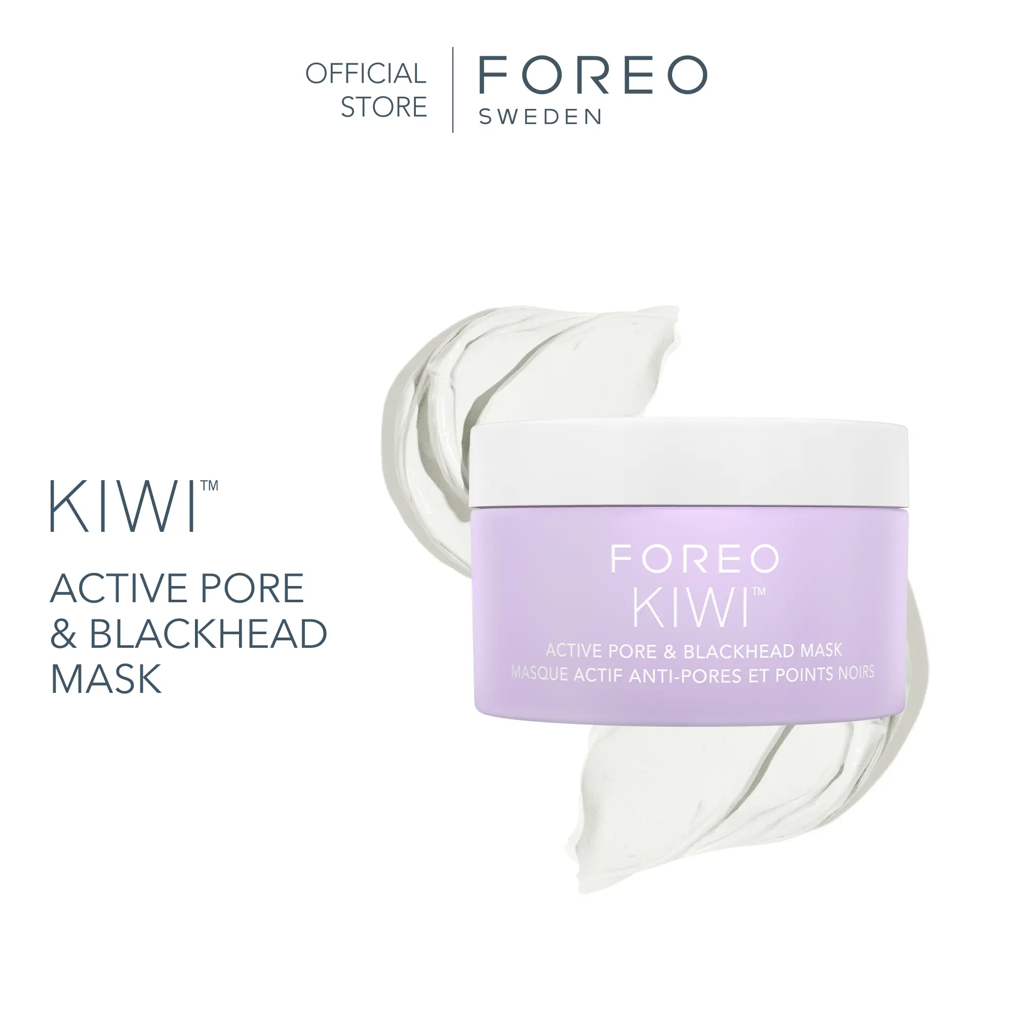 FOREO KIWI Active Pore & Blackhead Mask, 100g - Blackhead Remover - Clay Mask - Pore Minimiser - Skin Purifying & Detox Face Mask - Vegan & Cruelty-free -  All Skin Types