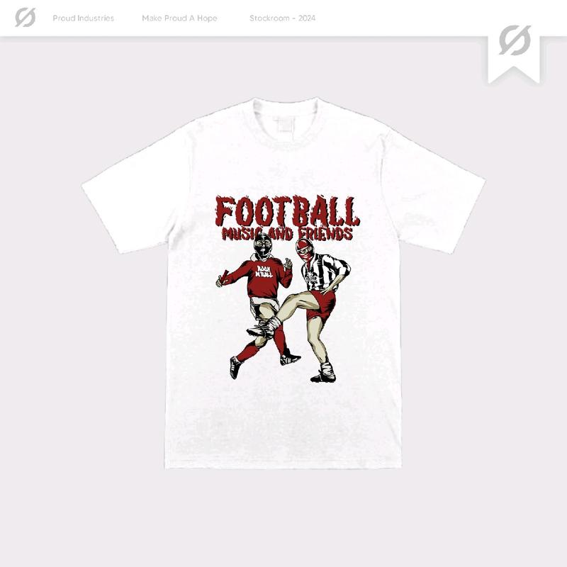 T-Shirt KAOS "FOOTBALL MUSIC AND FRIENDS" SIZE S-XXXL - UNISEX Pria Wanita 2