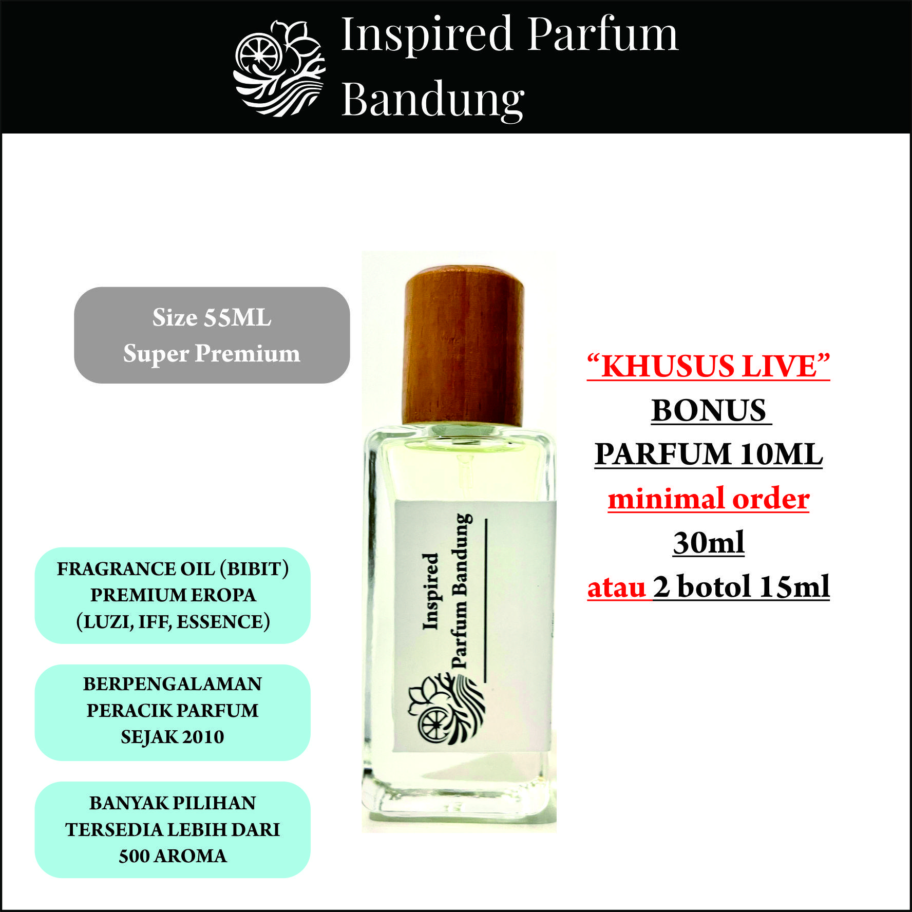 [Bonus 10ml diLIVE] Y-MEN EDP Dari Inspired Parfum Bandung