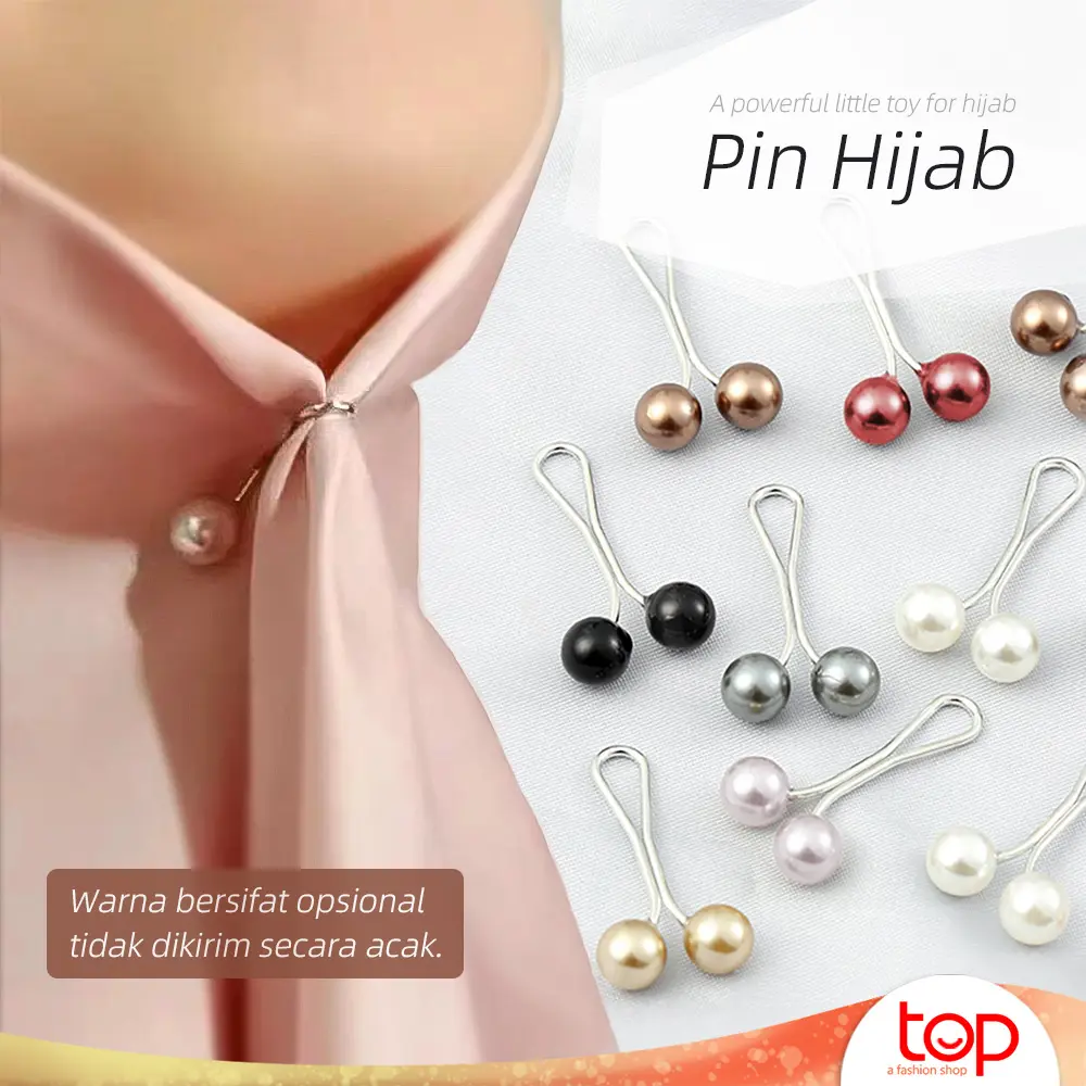 Klip hijab turki [10pcs] / Pin Hijab Pearly series / Pins jilban / tuspin dagu / klip tuspin Turki aksesoris Muslim Hijab Wanita Peniti Peniti