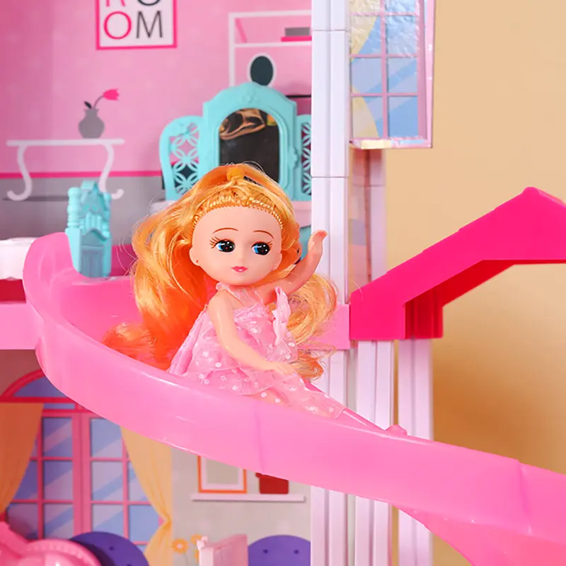 *COD*Rumah Boneka Anak Perempuan Kastil Mimpi Kastil Simulasi DIY Villa Permainan Keluarga Permainan Anak-anak Rumah Mainan Anak Perempuan Hadiah Ulang Tahun 6