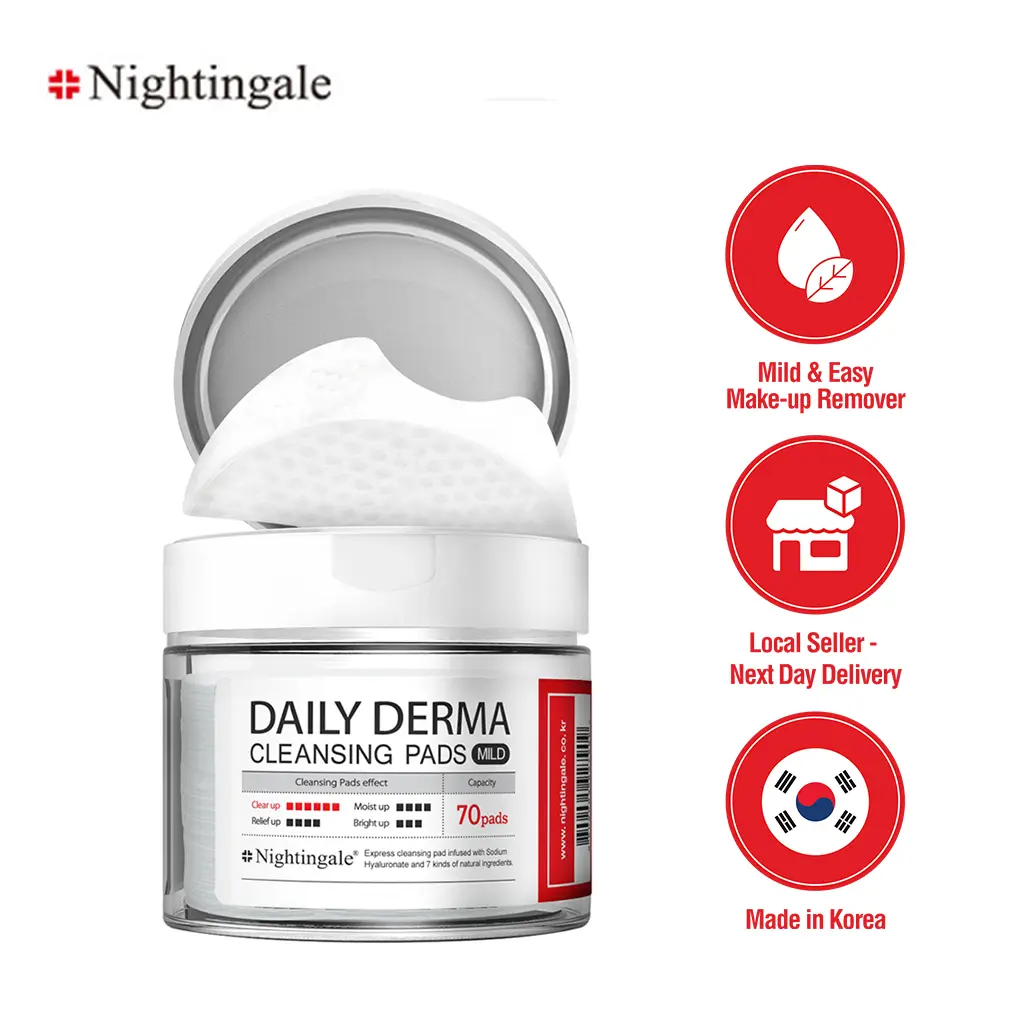 Nightingale Daily Derma Cleansing Pads Mild (Jar) 270ml 70 pads
