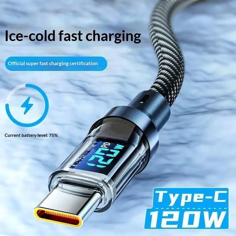 120W 6A Nhanh Chóng Sạc USB Loại C Cáp 1.5M Sạc Di Động Dây Cho Chuyến Đi Kinh Doanh Du Lịch Điện Thoại Sạc Sử Dụng