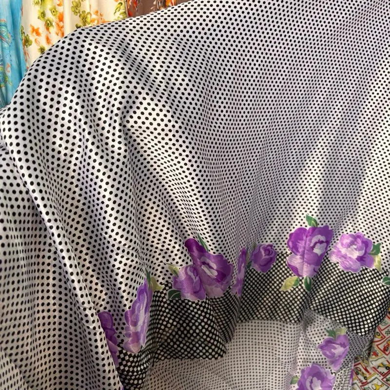Kain Satin Silk Motif Polkadot Original Lebar 150/140 cm Lembut Elegan untuk Gaun Dress Blouse & Hijab Fashion Kainmotifbunga Cerutybabydoll Kainbabydoll Kainceruty Kainmurah Kainhalus Kainpremium Bahanbajuperempuan Kainfashionberistirahat