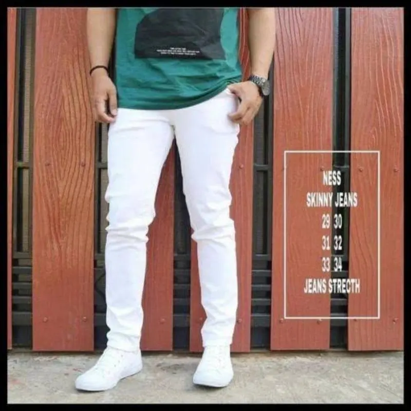 Celana Jeans Putih Skinny Stretch Pria Celana Putih Sobek Celana Sobek Putih Sobek Ripped Jeans Celana Sobek Celana Jeans Sobek Celan Sobek Pria 1