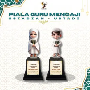 Piala Akrilik Guru Mengaji Plus Tatakan l Islami l Hadiah l Ustadz l Ustadzah