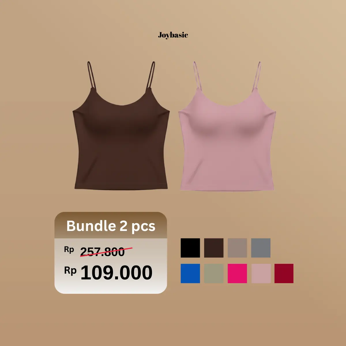 PAKET 2【Dark Coffee+Baby pink】