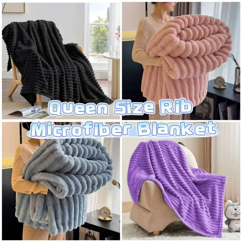 Rib Blanket Queen Size MIcrofiber Blanket (175x200Cm) - TikTok Shop ...