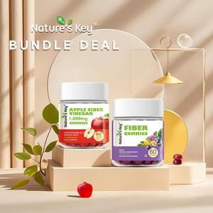 【Bundle Deal⑤】Nature's Key Halal ACV+Fiber Gummies Double Gut Motility Support
