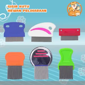 Sisir Kutu Rambut Mini Stainless Steel Multifungsi Anti Kutu, Serit Halus untuk Anak & Hewan