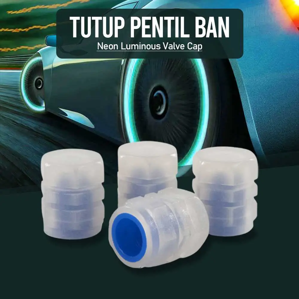 OTOHEROES Tutup Pentil Ban Mobil Motor Neon Luminous Valve Cap 4 PCS - F8