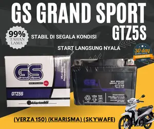 Aki Kering Motor GTZ5S MF 12V – Accu Yamaha Mio Series (Mio M3, Mio GT, Mio J, Mio Soul, Fino), Jupiter (Z, Z1, MX, MX King), Vixion, Byson, R15, Xeon, Xride, Freego | Garansi 30 Hari