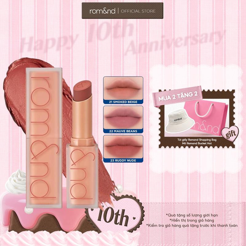 [Rom&nd] Son Thỏi Lì Trang Điểm Hàn Quốc Romand Zero Matte Lipstick 3g Cosmetic Mỹ Phẩm Rom&nd lipstick