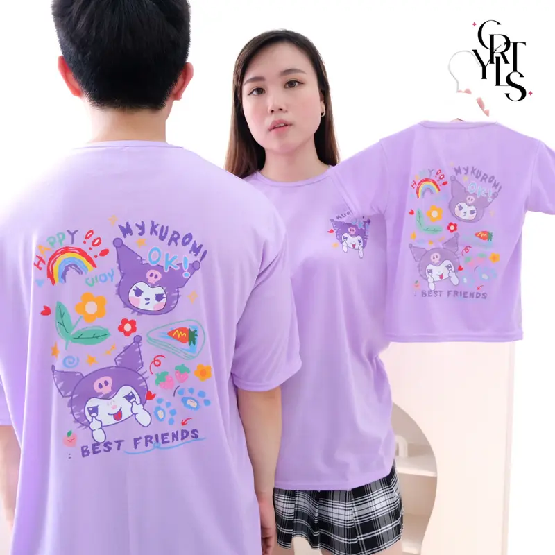 Kaos Wanita dan Keluarga KUROMI DB Lengan Pendek dan Panjang Katun 1