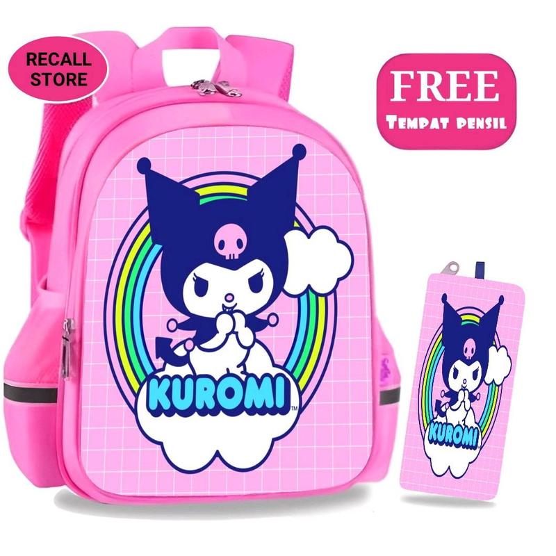 Tas Ransel Anak Sekolah SD TK Kuromi Motif, Kapasitas Besar untuk Buku, Alat Tulis dan Perlengkapan Sekolah Lainnya Fashion 4