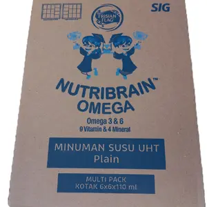 Frisian Flag 1 Karton Susu UHT Nutribrain Omega 3 & 6 9 Vitamin & 4 Mineral 110 ml Multi Pack Milk