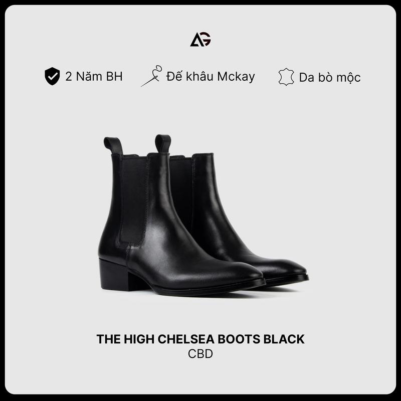 Giày Chelsea Boots Da Bò Cao Cấp Đế 5cm August Shoes CBD Chính Hãng Bảo Hành 12 Tháng