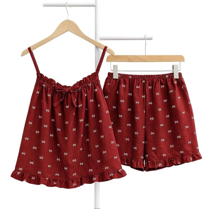 Hàng Sẵn BIGSIZE 60-100kg| BỘ BÈO COTTON HÀN k rút NƠ 2 DÂY QUẦN BÈO bigsize Chupa Chuppy đồ ngủ bigsize