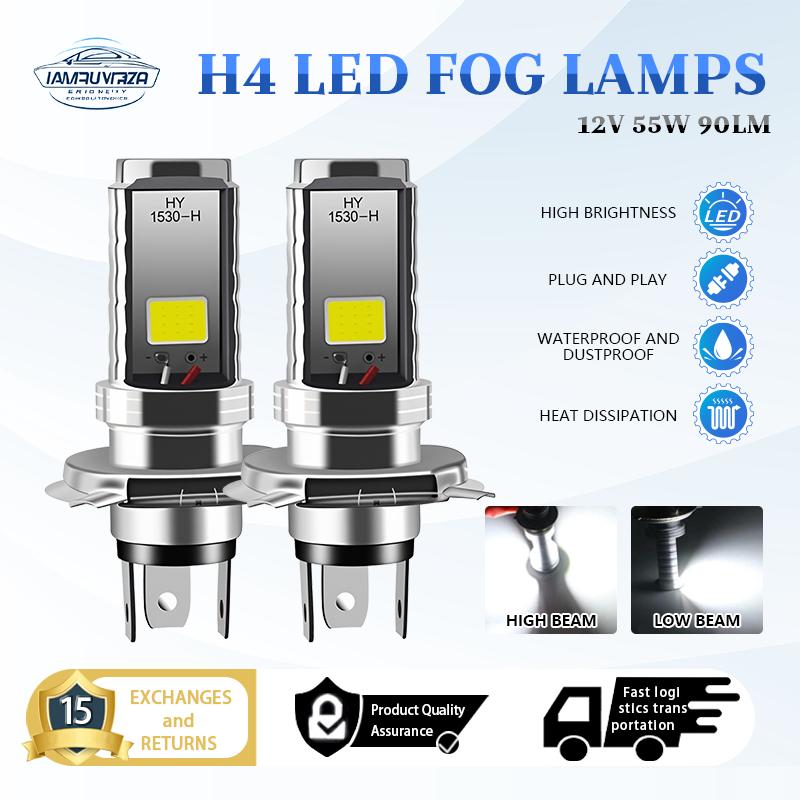 1pc Đèn sương mù siêu sáng H4 Bóng đèn Led chùm cao thấp Đèn pha xe máy Đèn sương mù ô tô 6500K