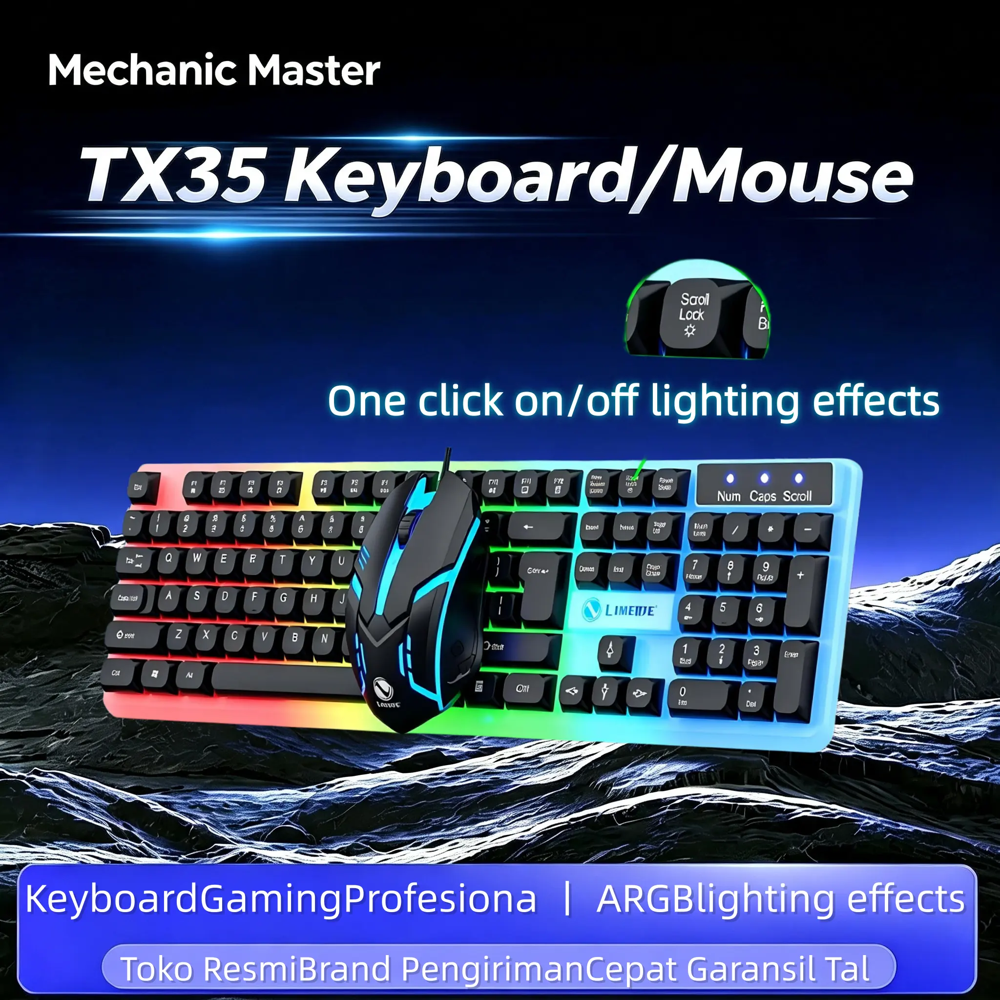 K28 Komputer Keyboard Gaming Kantor USB Kabel RGB Rainbow Tombol Floating Desain Warna Kombinasi 98 Tombol untuk Rumah & Kerja