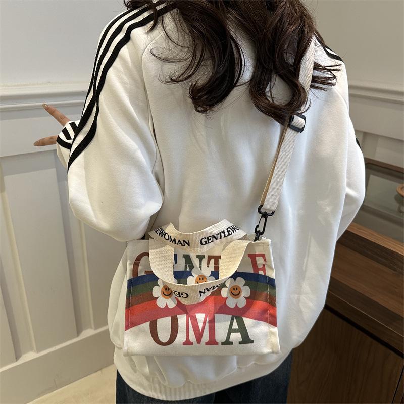 Product Introduction of Canvas bag 2024 new underarm support student class commuting bag versatile shoulder bag handbag 19