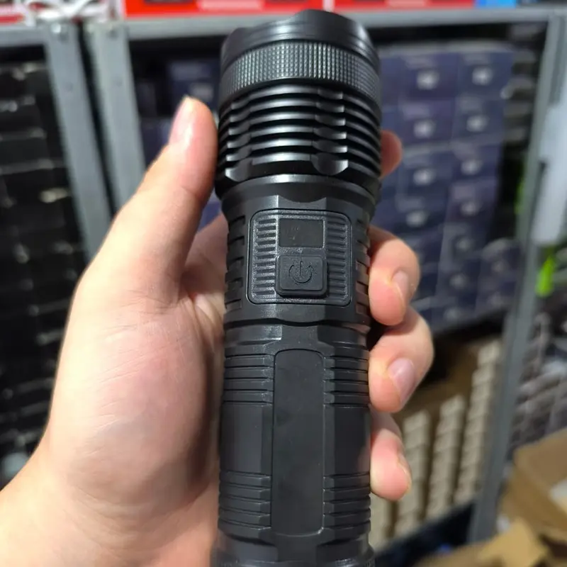 SENTER LED 2 CAHAYA 2458 - BISA DI ZOOM - CAHAYA TERANG - JARAK JAUH - INDIKATOR DIGITAL - BISA JADI POWERBANK - TYPE-C 6